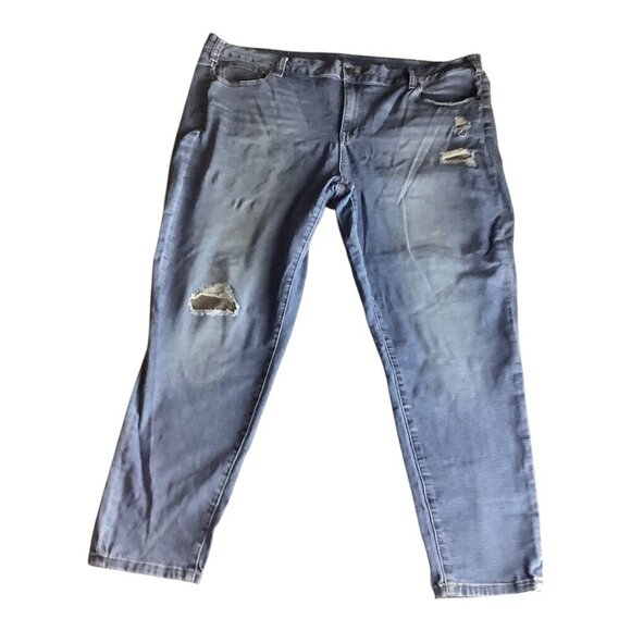 Venezia Womens Distressed Denim Jeans Sz 24 Blue 5 Pocket Design Button Closure - Picture 3 of 16